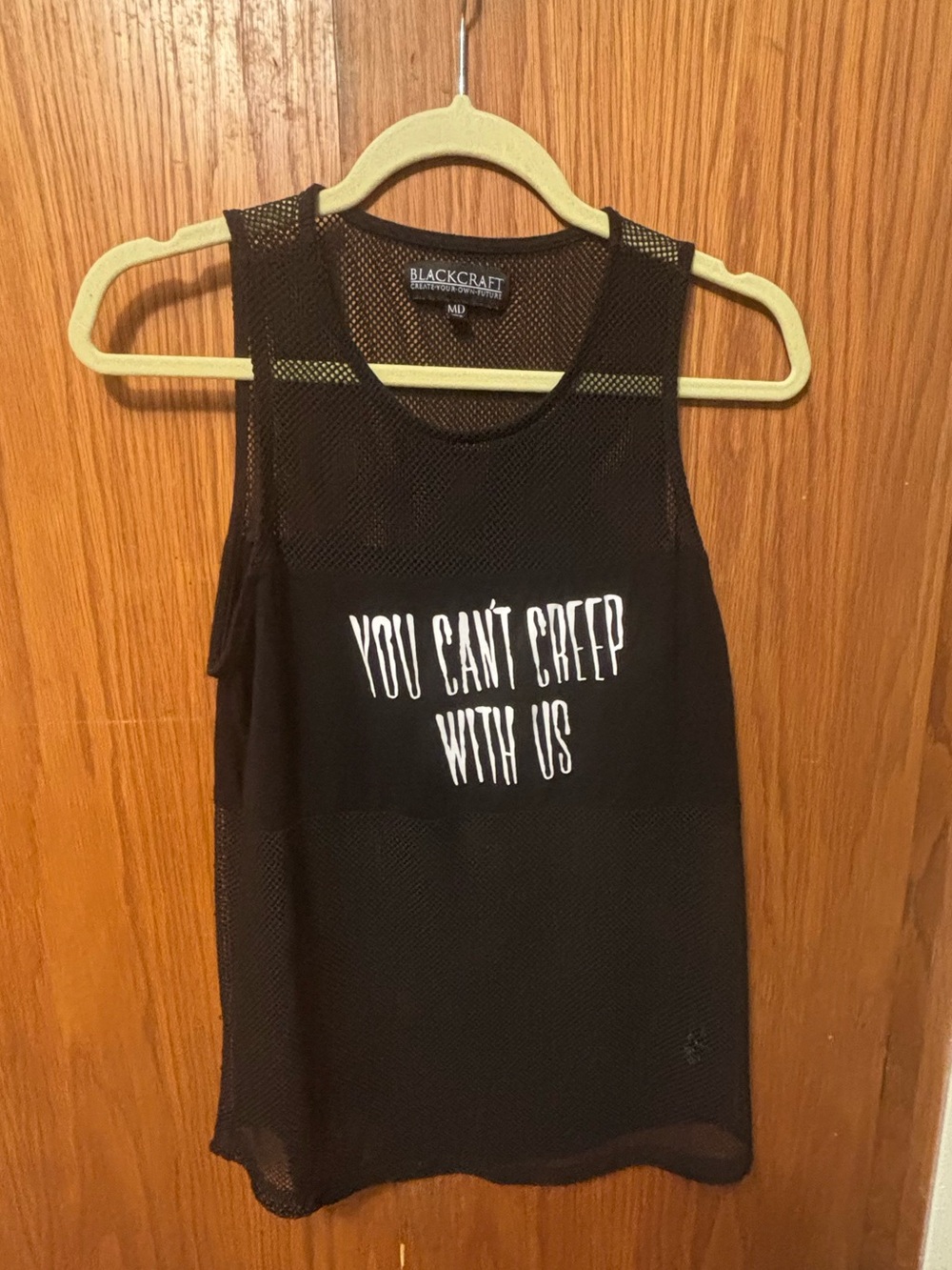 BlackCraft Cult You Can’t Creep With Us Fishnet Tank Top - NWOT
